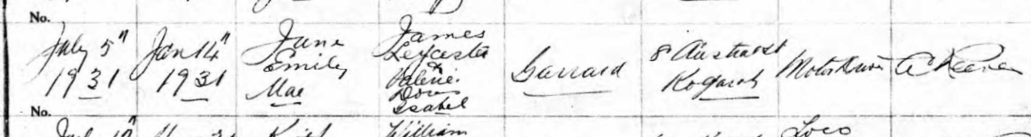 baptisme June Garrard