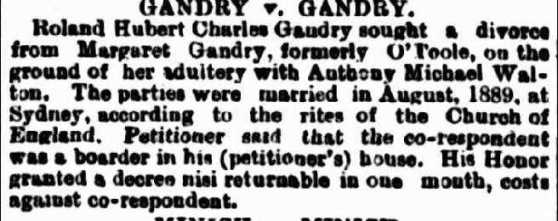 divorce notice RHC Gaudry OToole