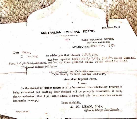 wounded telegram JP Flynn